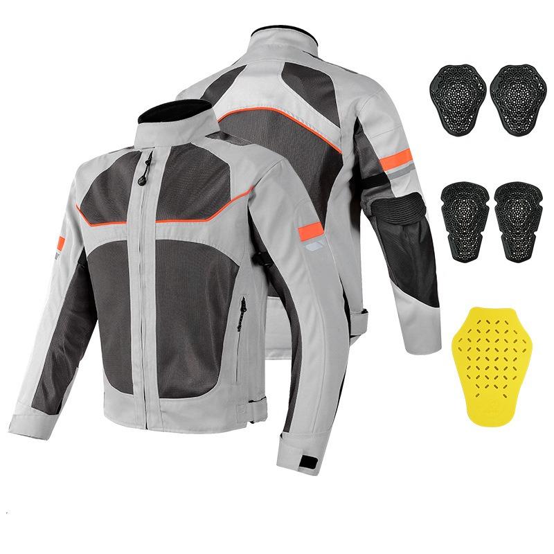 Одежда для езды на мотоцикле Мужская и женская одежда против падений Светоотражающая сетчатая дышащая мотоциклетная одежда Куртки на четыре сезона Гоночная одежда