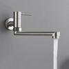 Lengthened Outlet Wall Mount Sink Tap 180° Rotation Stainless Steel Sink Tap  Bathroom Use