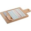 Appetizer Tray - DKD Home Decor - Multicolor - Bamboo and Stoneware - 21.5 X 11.8 X 1.5 Cm - Rectangular