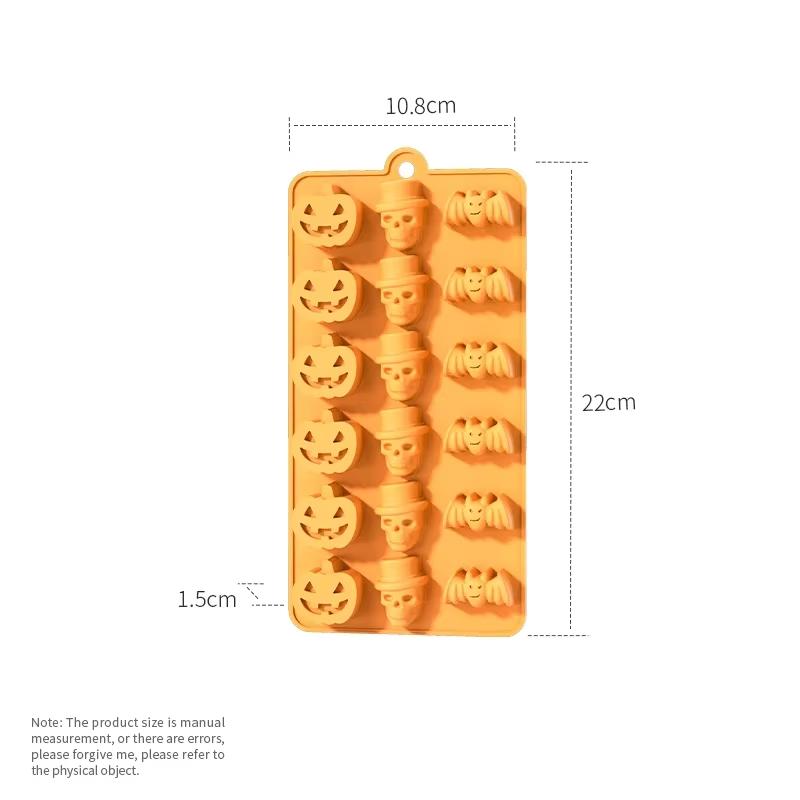 Halloween Scary Soft Silicone Pumpkin Mold Cake Chocolate Mould Ghost Bat Skull Ice Cube Chocolate Cookie Biscuit Cake Cake Mould