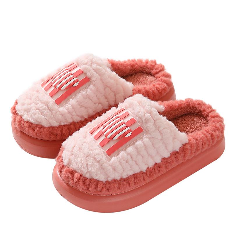 Осень и зима хлопковые тапочки утолщенные повседневные домашние хлопковые тапочки-моп противоскользящие теплые пушистые тапочки пара зимние
