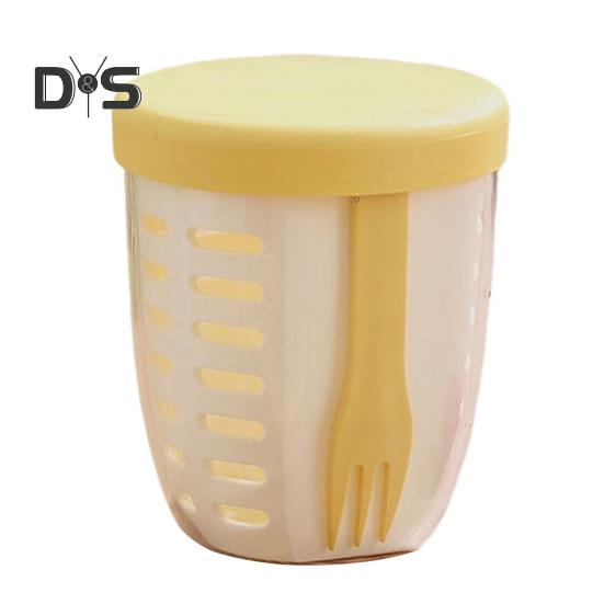 Портативный салатник с вилкой, контейнер для хранения фруктов для холодильника, не содержащий бисфенол А, герметичный, дорожный стаканчик, сохраняющий свежесть, контейнер для салата