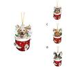 Creative Cute Christmas Dog Car Interior Ornament Acrylic Christmas Tree Decoration Gift