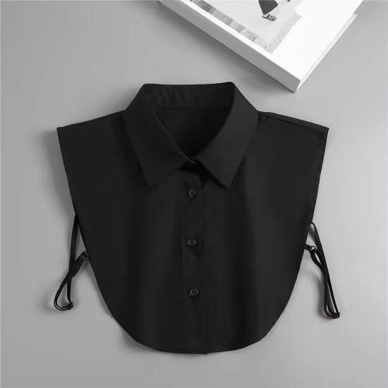 Yousheng Women Fake Collar Lapel Side Strap Single Breasted Solid Color Detachable Collar Casual Style False Collar Accessory