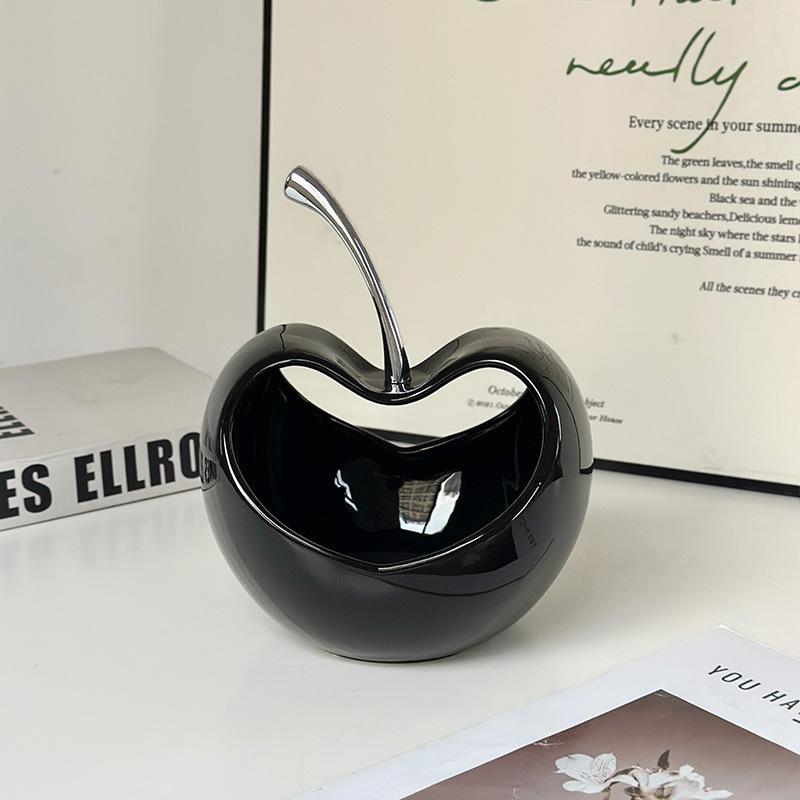 Creative Three-dimensional Apple Ceramic Storage Tray Countertop Ornament Modern Delicate Fruit Apple Shape Fruit Plate Decor