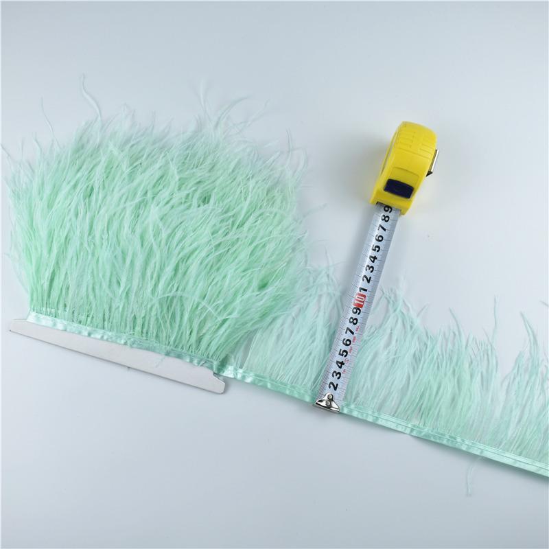 Feather1M 5M 10Meters Ostrich Feather Skirt Fringe Trims 10-15CM Ostrich Feather Ribbon Feathers for Crafts Wedding Feathers Decoration
