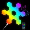 1 комплект RGB светодиодный шестигранный светильник Bluetooth для внутреннего настенного светильника с дистанционным управлением через приложение, ночник, украшение для компьютерной игровой комнаты, прикроватная тумбочка для спальни, 450/500/700 г