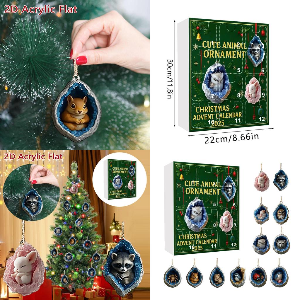 Animal Christmas Blind Box Decorations With Acrylic Style For Holiday Parties And Gifting