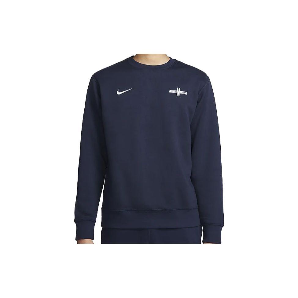 Nike Толстовки Мужские Темно-синие С круглым вырезом Умеренные Обычный крой DR9141-451