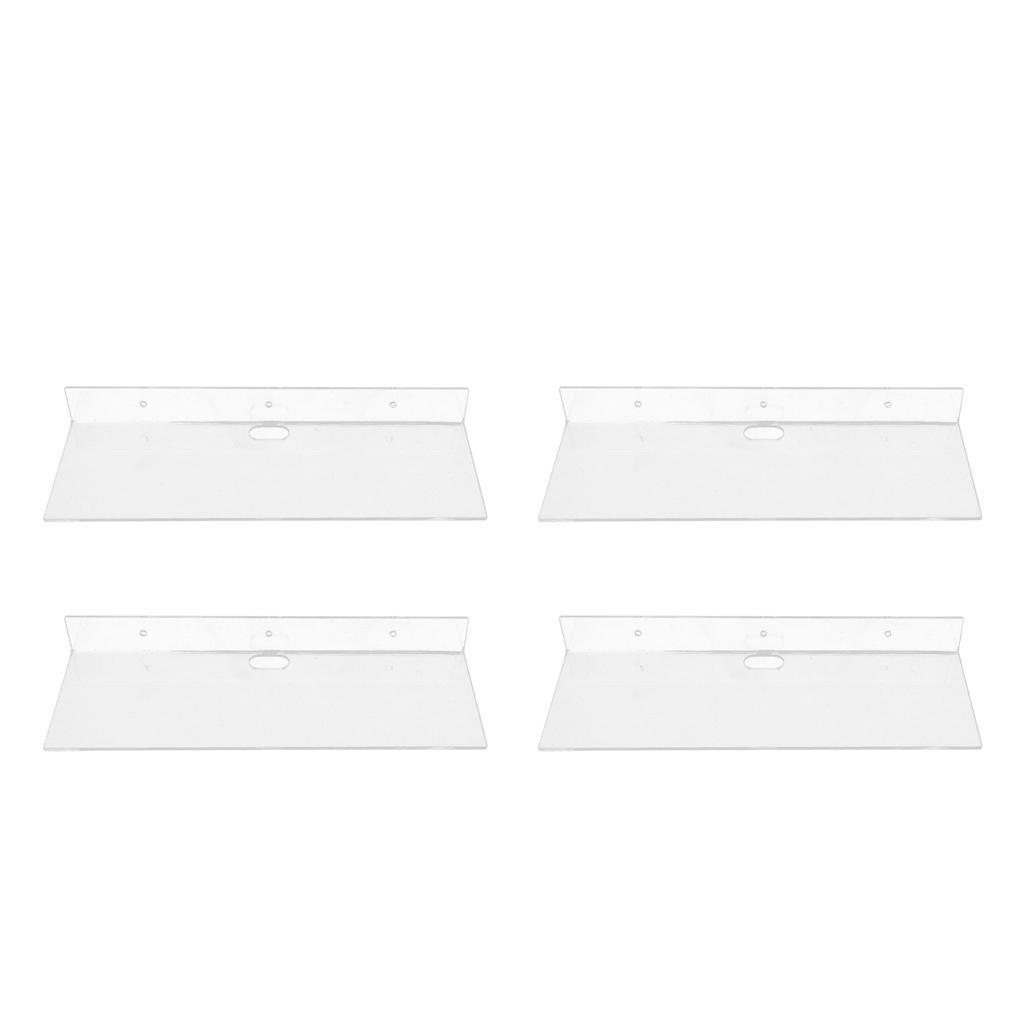4 Pack Clear Acrylic Floating Shelves Wall Mounted Shelf for Anime Ornament Cosmetics Bathroom Livin
