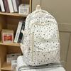 Large Capacity Bow Pattern School Bag Multi-compartment Rucksack Floral Print Backpack  Travel