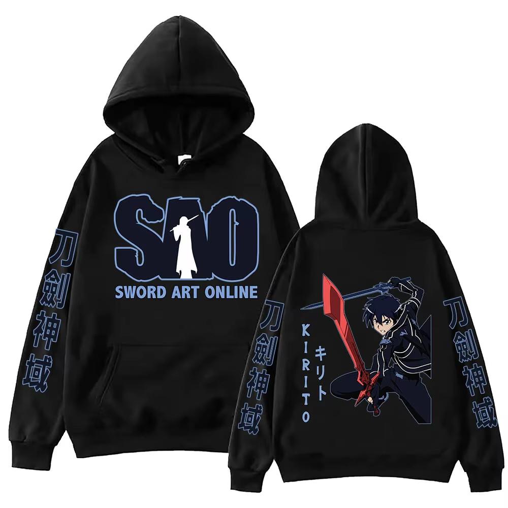 2026 Горячая Распродажа Аниме Sword Art Online Худи Унисекс С Длинным Рукавом Модный Винтажный Свитшот Трендовая Уличная Одежда для Повседневных Образов