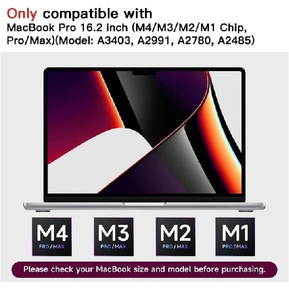 2 Pack Anti Glare Screen Protector Compatible with Macbook Pro 16 Inch (2021-2024, M4, M3, M2, M1-A3403/A2991/A2485/A2780), Anti Scratch Matte Screen