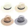 Cowboy Hat Large Brim Sun Protection Men Women Hat Geometric Pattern Decoration Summer Casual Fishing Hat