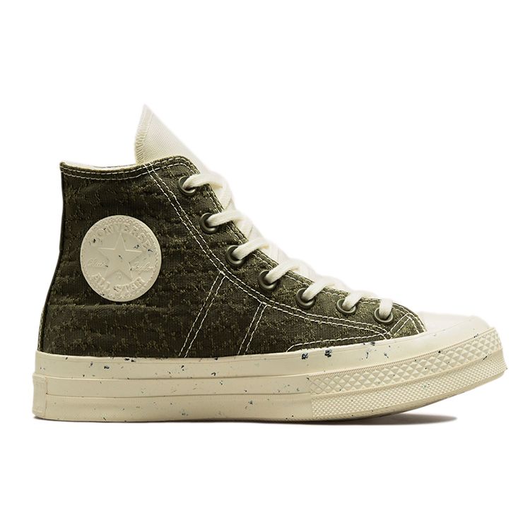Converse 1970-е Chuck Taylor All Star Повседневные Удобные Высокие Кеды из Канваса Женские кроссовки Белые Оливково-зеленые 571353C