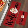 VIKAMA 1/2pcs Santa Claus Kitchen Mat Bedroom Living Room Corridor Runner Rug Indoor Outdoor Entryway Welcome Doormat Home Decor