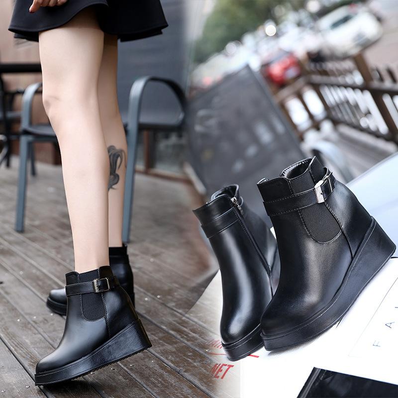 Женские ботинки кожаные черные ботильоны для женщин на высоком каблуке зимние женские ботинки размер 35-40 Botas Mujer fgb789