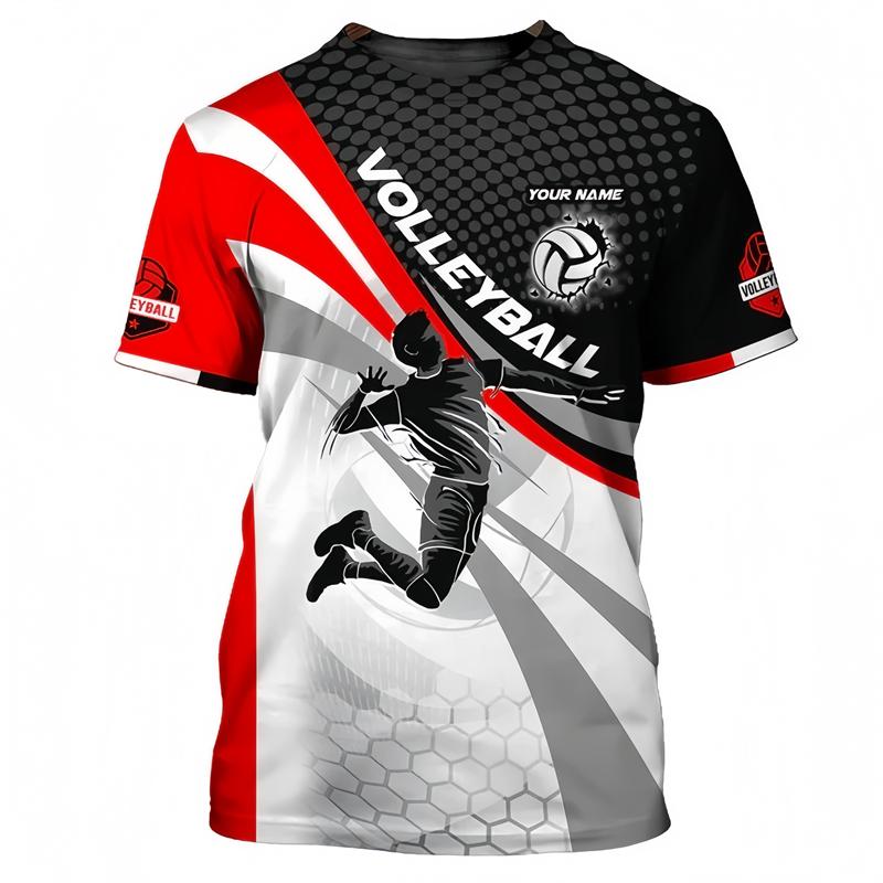 Модные волейбольные футболки с принтами для мужчин, летняя повседневная спортивная одежда, футболки с 3D-печатью, свободные, быстросохнущие, топы