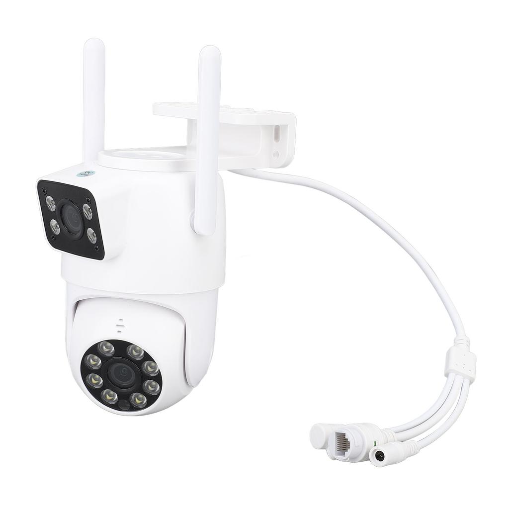 PTZ Security Camera WiFi Dual Lens 4MP Night Vision Motion Detection IP66 Waterproof Surveillance