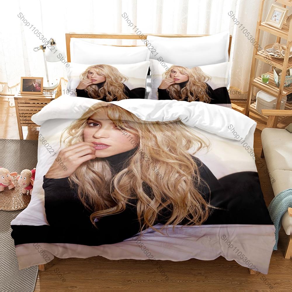 Shakira 3PCS Bedding Set, Duvet Cover + 2 Pillowcases, Latin Singer Print Soft Microfiber Bedding for Fans Bedroom Decor