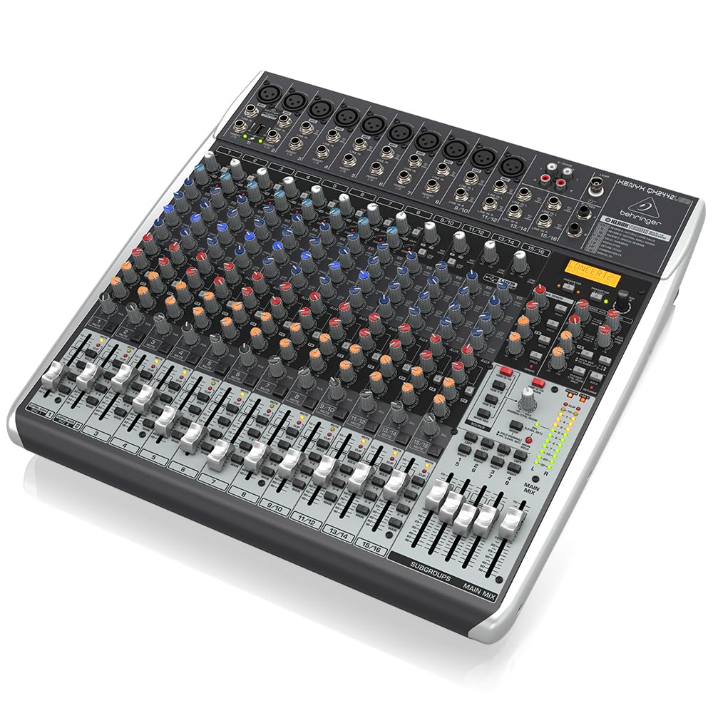 Behringer Аналоговый микшер 24 канала 4 шины 1 регулятор Аудиоинтерфейс XENYX QX2442USB Компрессор/Эффект/USB