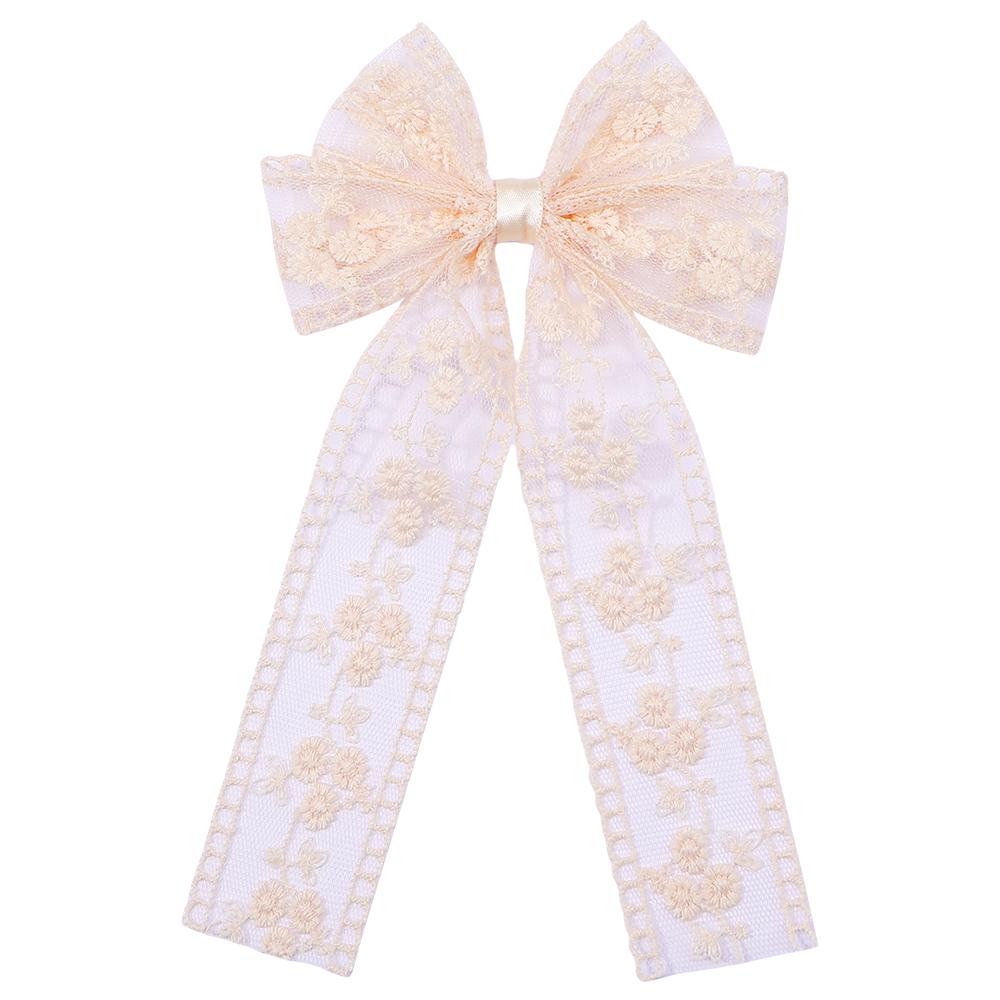 Новые вышитые банты для волос Кружевные большие банты Заколка для волос Женская элегантная пружинная заколка Весенне-летние аксессуары для волос Женские заколки