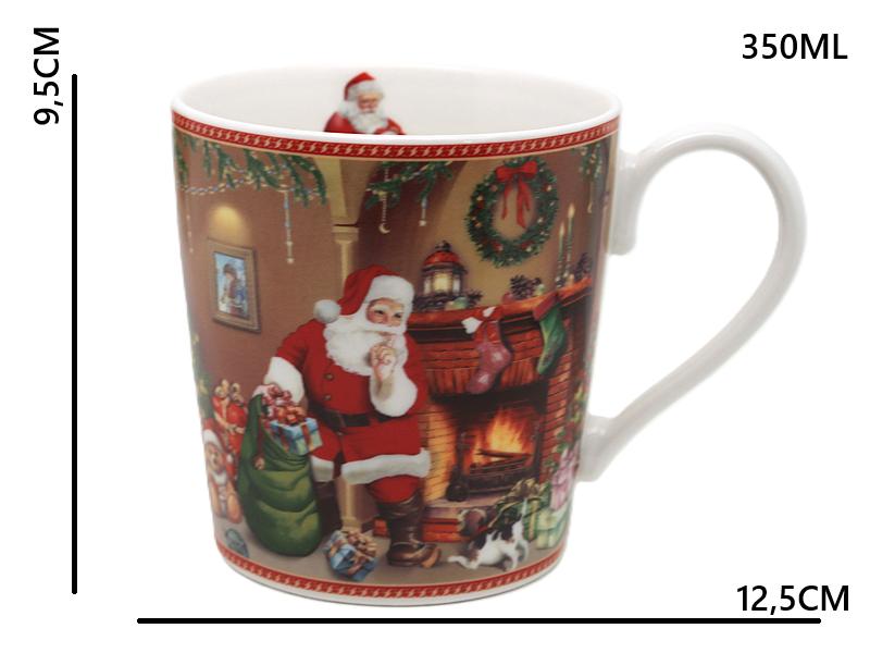 Santa Claus Mug and Jug in a Decorative Box - Christmas Porcelain Set