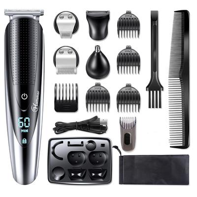 Hatteker Мужская машинка для стрижки волос Электрический триммер для бороды 5 в 1 Профессиональная машинка для стрижки волос Беспроводной набор для ухода KTY