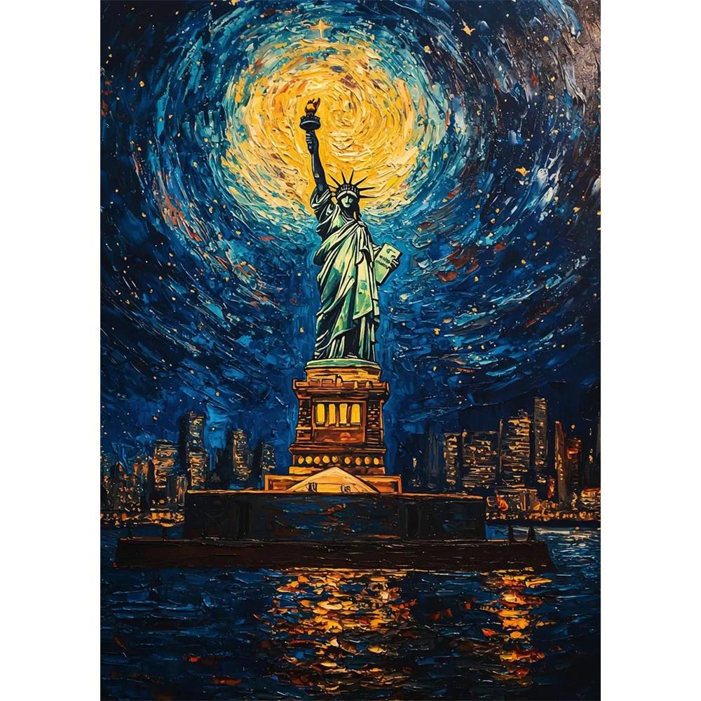 Алмазная живопись своими руками Винтажный абстрактный пейзаж Ван Гога Мозаичная вышивка Набор для вышивания крестиком Гостиная Домашнее искусство Настенный декор