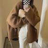 Retro Solid Color Knit Cardigan - Autumn/Winter Loose Fit Korean Sweater Jacket