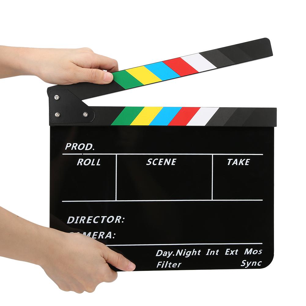 30x25CM Director Video Scene Clapperboard Professional Movie Film Action Clap Tool Acrylic