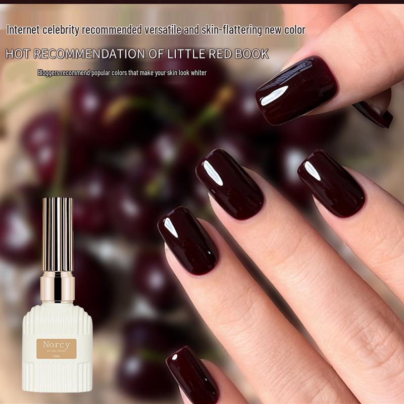 Cherry Wine Red Toenail Polish - Autumn/Winter, Waterproof, Long-Lasting, Non-Fading.