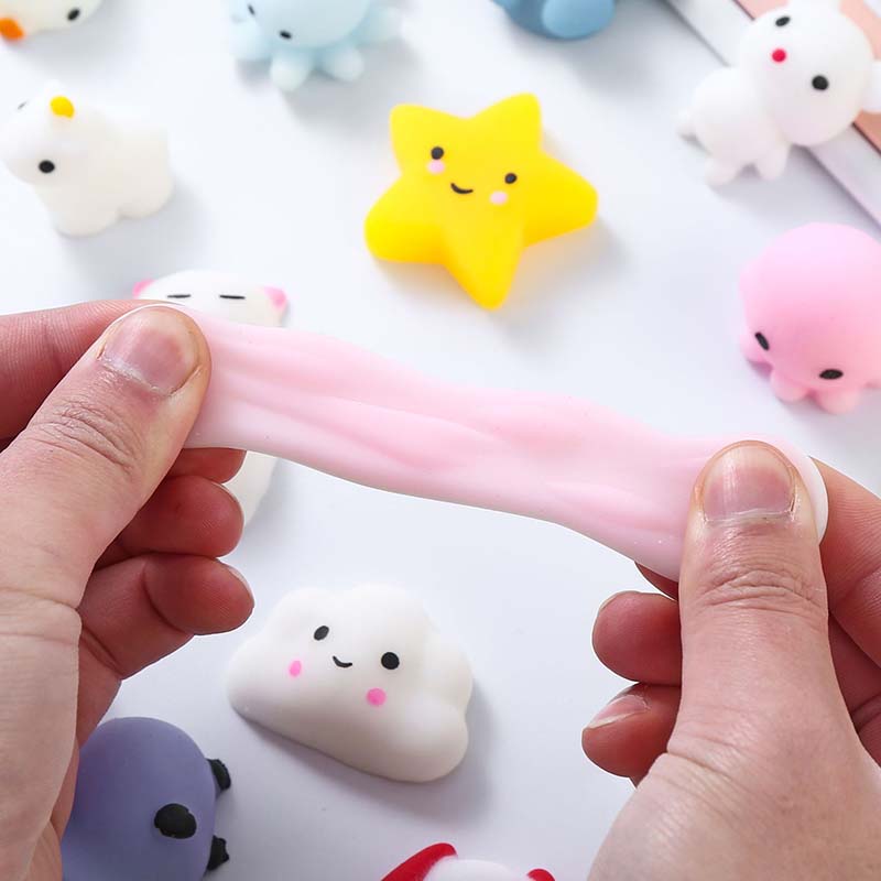 12pcs/lot Mini Cute Soft Squishy Fidget Toy Kawaii Mochi Cat Anti Stress Reliever Sensory Squeeze Xmas Gift for Adult Kid TMZ