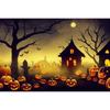 Halloween Photography Background Horror Night Moon Dark Forest Castle Pumpkin Halloween Party Kid Portrait Backdrop Photo Studio