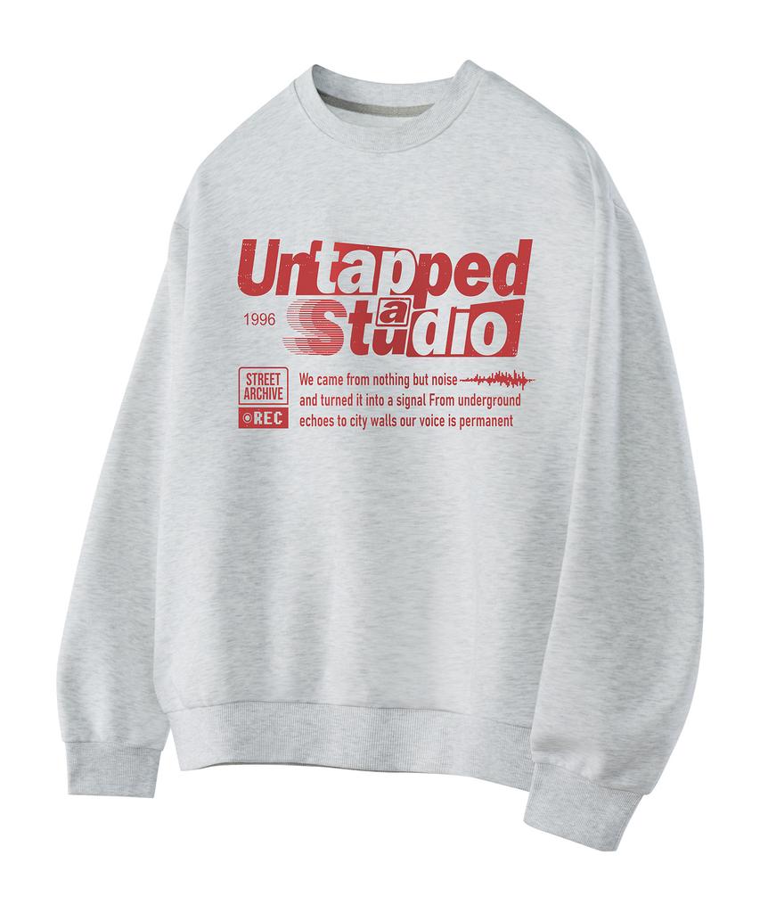 UNTAPPED STUDIO Ретро Графическая Толстовка с Надписями Оверсайз Толстовка (Тип А)