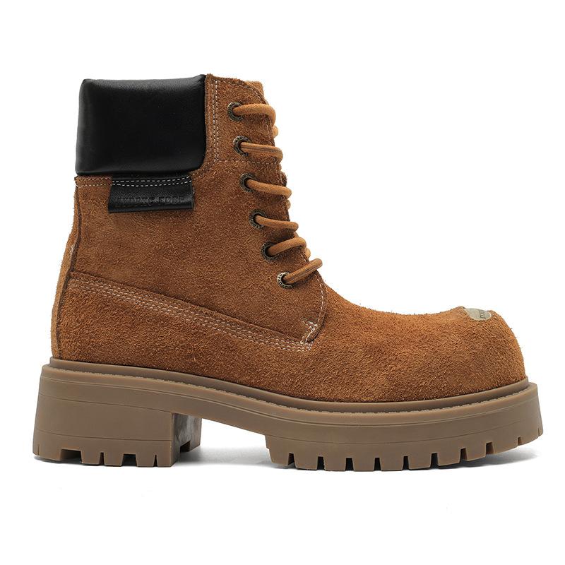 Мужские и женские резиновые ботинки, пара, на толстой подошве, увеличивающие рост, в британском стиле, повседневные, с большим носком, ботинки Мартина 43156-44156-J