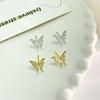 Butterfly Earrings Inlaid with Diamonds, Light Luxury High-end Exquisite Earrings, Fashionable and Versatile Daily Women