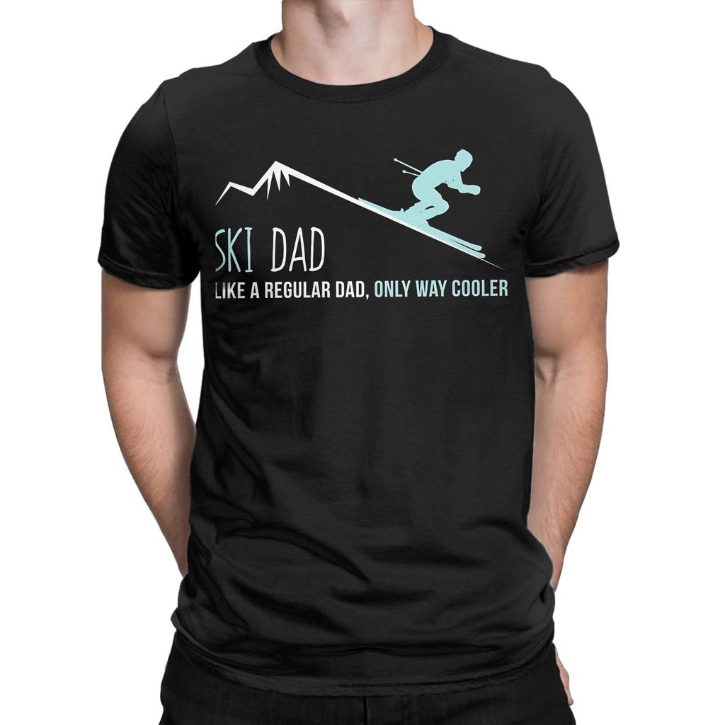 Ski Dad Funny Cute Winter Skiing TShirt Beach 100 Cotton T Shirts For Mens Fashion Design Shirt ShortSleeved Y2K Fun Top Tees