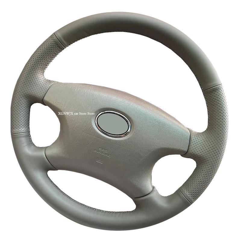 Car Steering Wheel Cover Braid For Toyota Land Cruise Prado 120 Tacoma Corolla 2004 Style Gray Performance Leather Hand Sewing