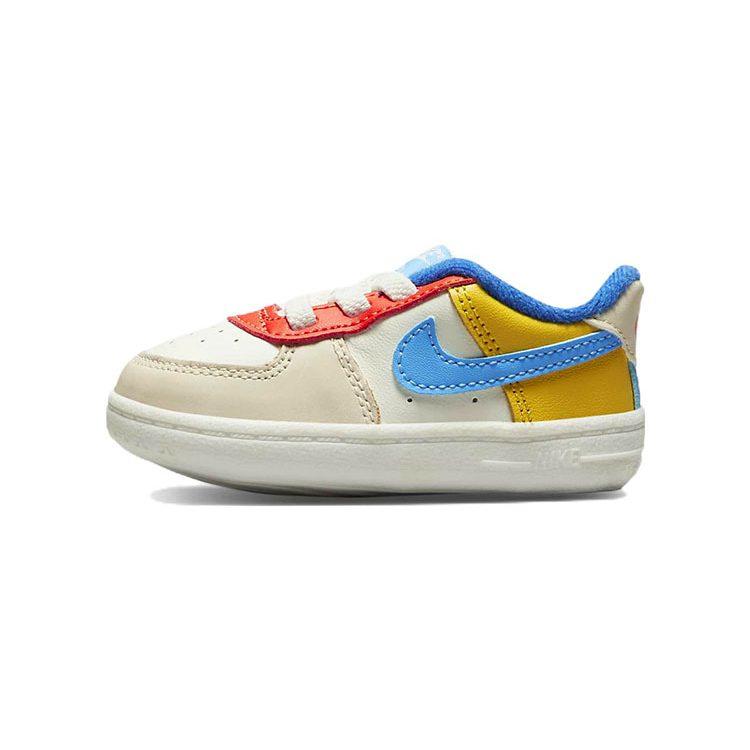 Nike Force 1 Slip Resistant, Abrasion Resistant, Lightweight Low top Toddler Shoes White Blue Infant And Toddler DM1018-100