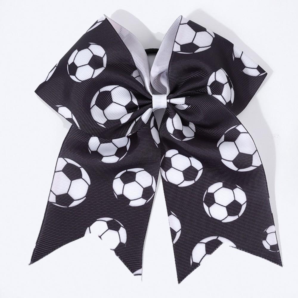 Gift Colorful Football Pattern Bow Hair Clip Elastic Fashion Fashion Hair Accessories Cute Soft Fabric Ribbon Hair Rope Game Day