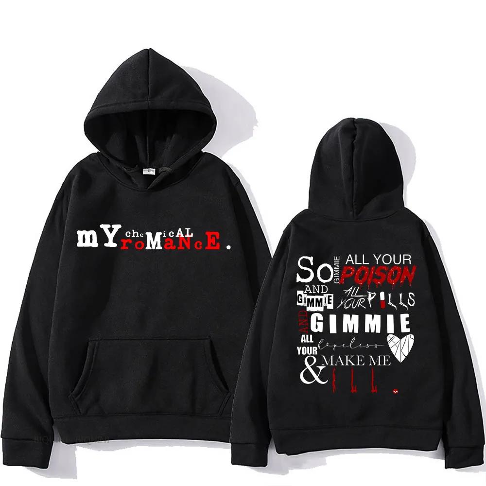 My Chemical Romance Vintage/retro Hoodies Fashion Grunge Sweatshirts Hip Hop Aesthetic Men/women Clothes Soft Fleece Streetwear
