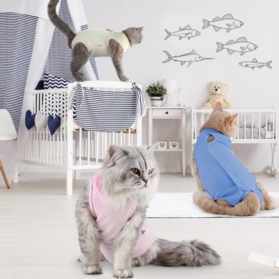Костюм для восстановления кошек Дышащий комбинезон-боди для котят для кошек после операции, стерилизации, абдоминальных ран, кожных заболеваний