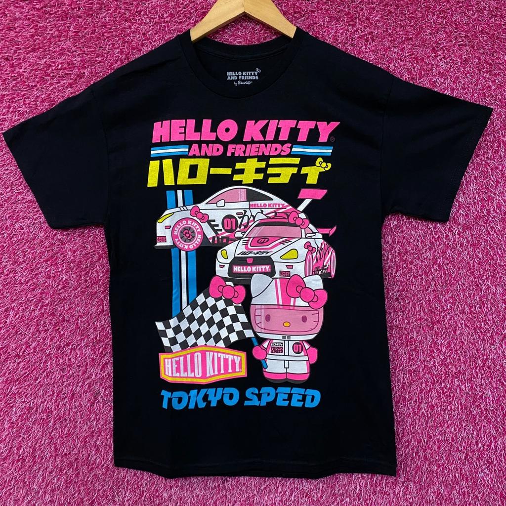 Sanrio Хелло Китти и Друзья Токио Скоростная Гонка Кавайная Хлопковая Футболка 100% Мужские Футболки Топ