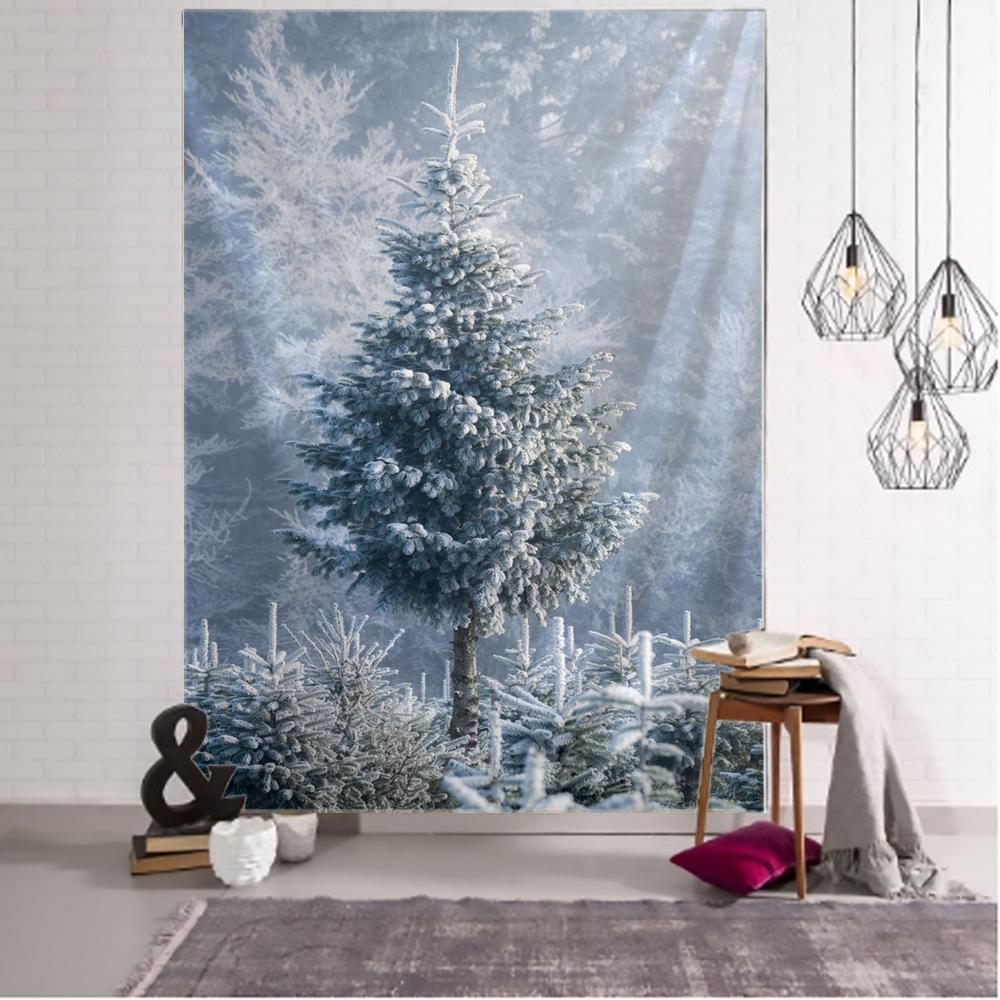 Christmas Tree Home Decor Tapestry Christmas Wall Hanging Scene Living Room Room Wall Decor Backdrop Cloth Tapestry