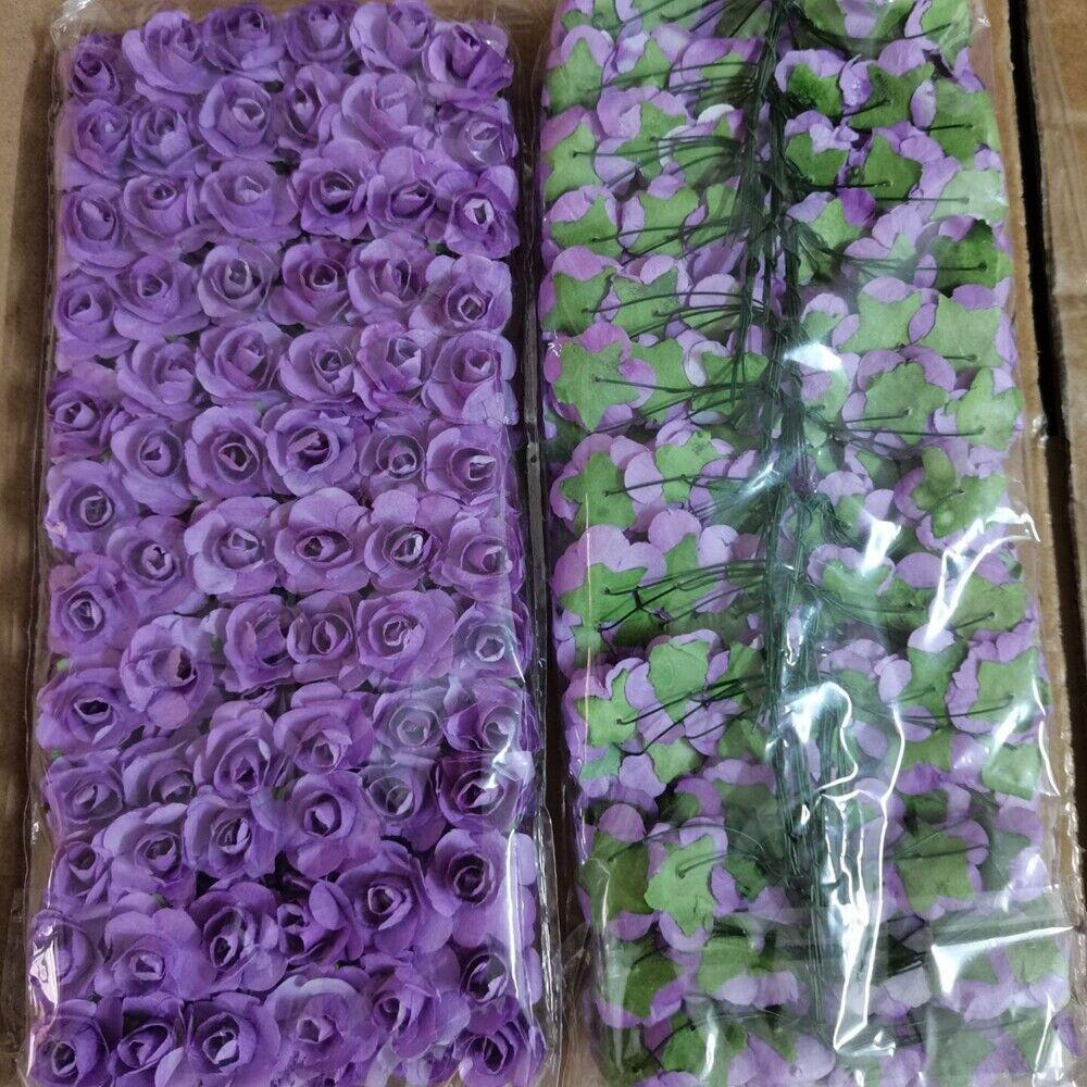144шт мини-бумага роза искусственные цветы букет маленькие головки декор для свадебной вечеринки