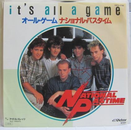 7inch Record NATIONAL PASTIME Its All A Game VIPX1796 VICTOR 1985 Japan Pop Used