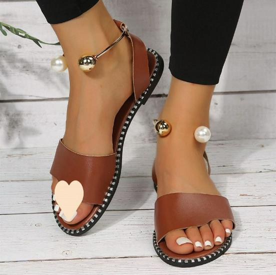 Женские сандалии больших размеров с открытым носком, на низком каблуке, в сказочном стиле, с застежкой на одну пряжку