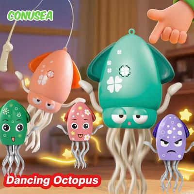 Детская игрушка: танцующий осьминог, электрические игрушки-антистресс для малышей, светящиеся игрушки-ползунки, игры для детей, домашние животные (кошка).