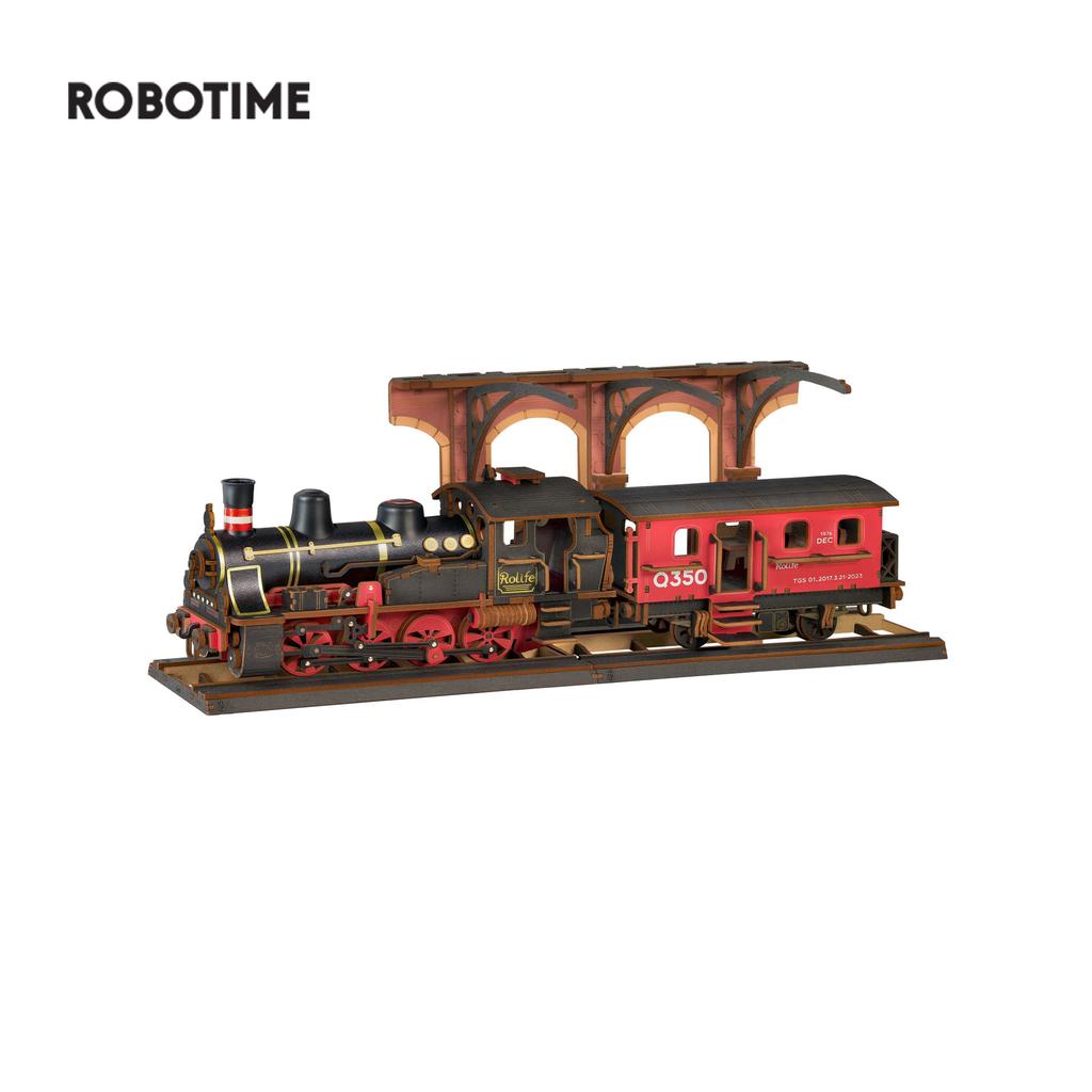 Journey 3D Wooden Puzzle Traditional Train Model Pre-Colored Design Wood Easy To Assemble Toy Gifts TGS01